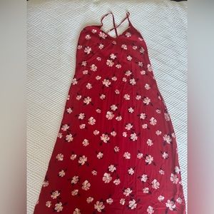 red floral maxi dress